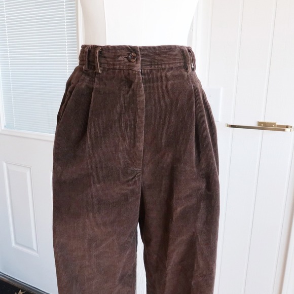Womens Vintage High Rise Corduroy Pants Size 6 Brown Dark Academia Poetcore Twee - Picture 3 of 10